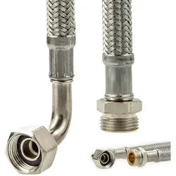 Tecuro - Sanitär Verbindungsschlauch 90° Bogen 3/8 Üwm X 3/8 Ag X 800 Mm - Ktw-a Dvgw