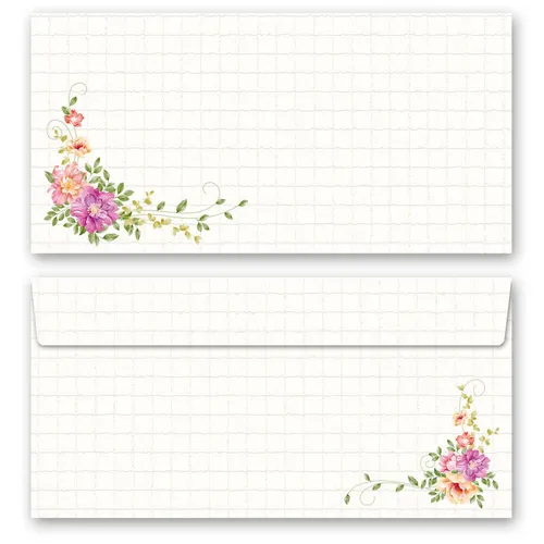 Motiv-Briefumschläge BLUMENBRIEF - DIN LANG (ohne Fenster) 10 Stück