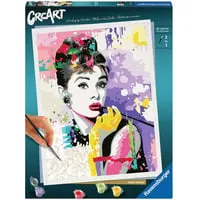 Ravensburger Malen nach Zahlen CreArt Audrey Hepburn - Malen nach Zahlen für Erwachsene, kreative Entspannung mit 30 Acrylfarben und Anleitung, ideal für Kunstliebhaber ab 12 Jahren.