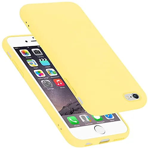 Cadorabo Hülle kompatibel mit Apple iPhone 6 / 6S Hülle Silikon Handyhülle für iPhone 6 / 6S Case aus flüssigem Silikon- Kratzfeste und stoßfeste dünne TPU Schutzhülle - Liquid GELB