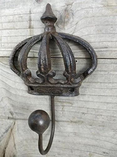 Wandhaken Krone aus Gusseisen - Garderobenhaken braun antik Haken