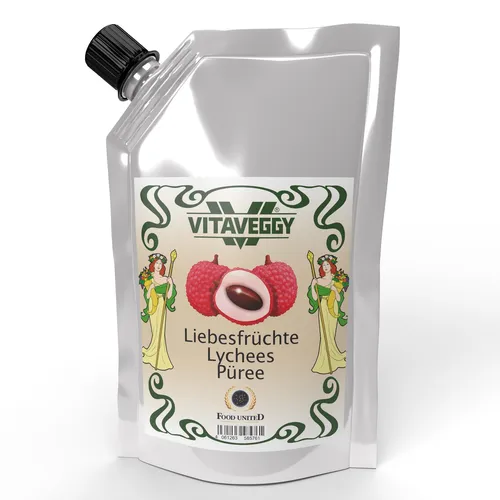 VITAVEGGY Litschipüree 1kg von Food-United für Litschi-Cocktail-Sorbet-Saft