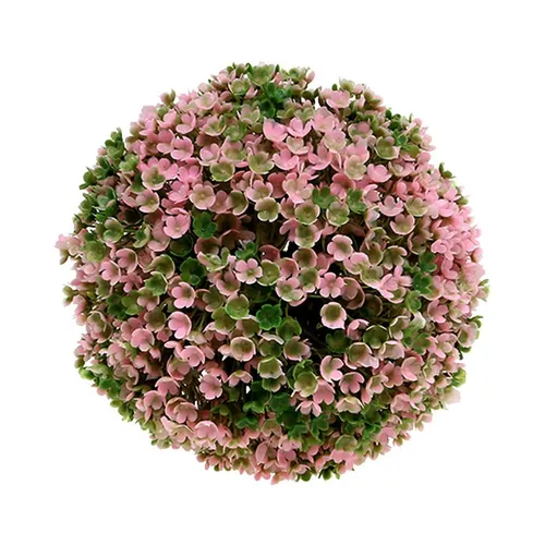 Deko Kugel Pflanze Rosa Grün 15cm Künstlich Zimmer Fenster