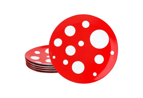 MamboCat Speiseteller 6er Set Pula rot in rot von MamboCat