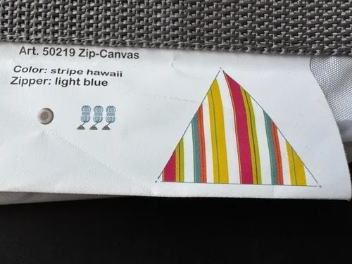 BENT Verbindbares Sonnensegel Zip-Canvas Karibik Weiss gestreift