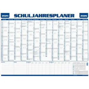 Güss-Verlag Plakatkalender 52003, 2025/2026, Schuljahresplaner, 14 Monate, 84 x 60cm (A1)