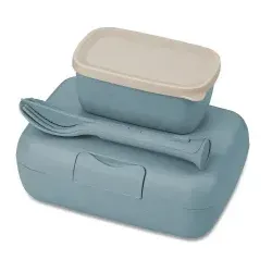 Koziol Lunchbox Set CANDY READY inkl. Besteck, 3-teilig 7272716 , 1 Set, Farbe: blau