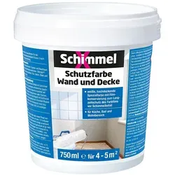 SchimmelX Schutzfarbe Wand und Decke 0,750 L - Farben: Lösungsmittelfreie Anti-Schimmel-Farbe mit Langzeitschutz für Innenräume, ideal zur Bekämpfung von Schimmelbefall auf verschiedenen Untergründen.