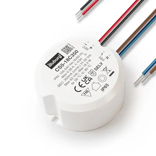 illuburg LED Trafo Wasserdicht IP65 350mA Konstantstrom 11W - 18W Flackerfrei LED Netzteil Treiber Transformator Driver