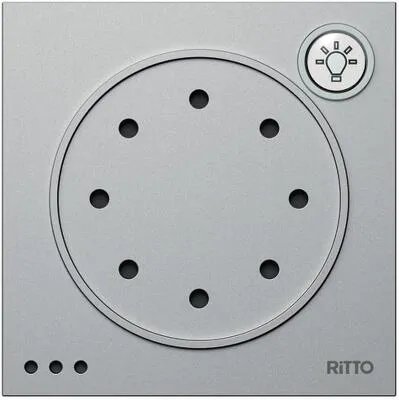 Ritto 18760/20 Türsprechmodul silber - Zubehör für Türsprechanlagen, wetterfest mit integriertem Lichttaster, ideal für modulare Türstationen und Briefkastensysteme.