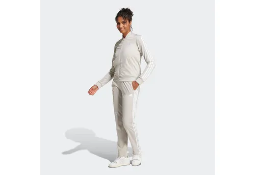 adidas Sportswear Trainingsanzug W 3S TR TS (2-tlg) grau XXL - Trainingsbekleidung aus 100% Polyester, ideal für sportliche Aktivitäten wie Laufen, mit regulärer Passform und stylischem Design in Wonder Aluminium.