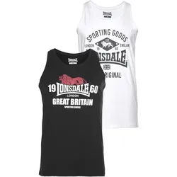 Lonsdale Tanktop BIGGIN 2er-Pack - Sportliche Tanktops in Schwarz und Weiß, aus 100% Baumwolle, ideal für aktive Tage oder Freizeit. Slim Fit Passform für einen modernen Look.