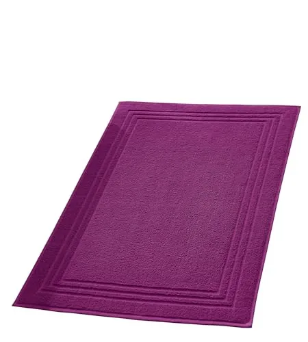 Erwin Müller Badteppich, Badematte, Duschvorleger Heidelberg 100% Baumwolle Fuchsia Größe 50x80 cm