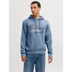 JACK & JONES Male Kapuzenpullover Logo - Stylischer Kapuzenpullover im Regular Fit mit markantem Logo. Hergestellt aus einer umweltbewussten Materialkombination für einen bequemen Tragekomfort.