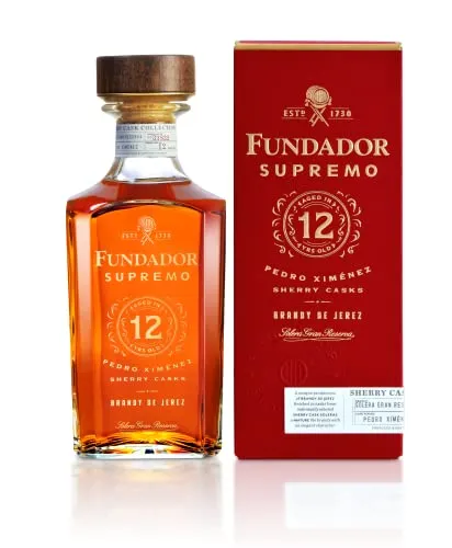 Fundador Supremo 12 Years Old Sherry Casks Brandy de Jerez 40% Vol. 0,7l in Geschenkbox