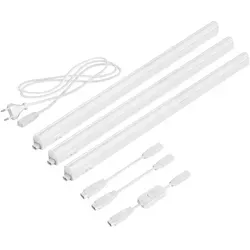 ledscom.de LED Unterbau-Leuchten Rigel 3er Set, 57,3cm, 880lm - LED-Lampen mit energiesparender Technologie, ideal für Küche und Werkstatt. Flexibel erweiterbar durch Stecksystem und einfache Montage mit praktischem Schalter.