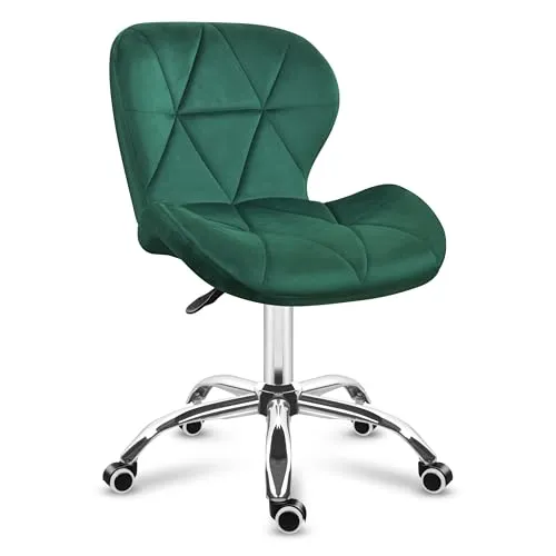 MARK ADLER Future 3.0 Homeoffice Stuhl, Schreibtischstuhl, Ergonomischer Bürostuhl mit Samtbezug und Metallrahmen, Höhenverstellbar, Bequem, Stabil, Geeignet für Arbeitszimmer oder Esszimmer, Grün