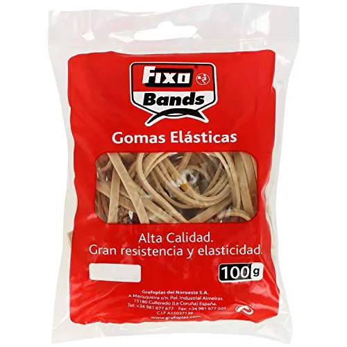 Fixo 56440 Elastische Gummibänder, 100 g, mehrfarbig, 4 mm x 12 cm