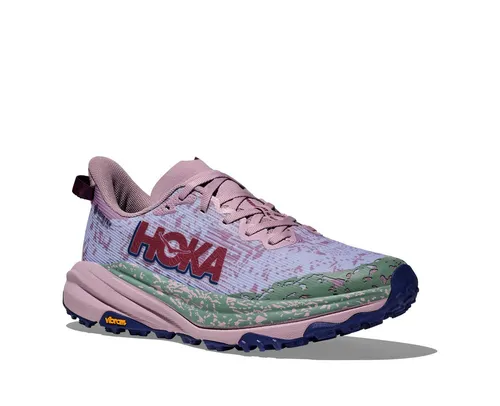 Hoka Damen Speedgoat 6 GTX rosa 37.3 – Allwetter-Trailprofi - Der HOKA Speedgoat 6 GTX bietet ultimativen Grip und Schutz bei jedem Wetter. Mit wasserdichter Membran, optimaler Dämpfung und leichtem Design ist er der ideale Begleiter für anspruchsvolle Trails.