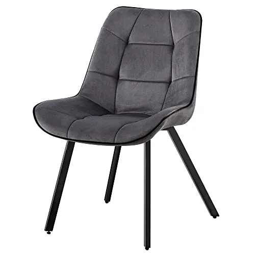 TRISENS Polsterstuhl Iris - Eleganter Samtbezug für Wohn- und Esszimmer - Stilvolle Polsterstühle in Velvetoptik, ideal für Wohnzimmer und Essräume. Wählen Sie aus 6 Farben und genießen Sie den Komfort der bequemen Sitzpolsterung.