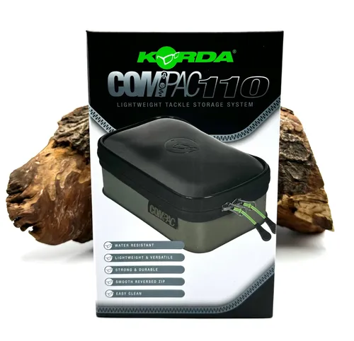 Korda Compac 110 Angeltasche 130x110x60mm - Angeltasche aus hochwertigem, wasserdichtem EVA-Material mit transparentem Deckel für optimale Sichtbarkeit des Inhalts. Ideal zur Aufbewahrung aller Arten von Angelausrüstung.