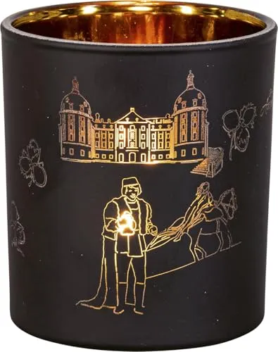 Rudolphs Schatzkiste Teelichthalter „DREI Haselnüsse für Aschenbrödel®“ aus Glas BxH 9x8cm NEU Aschenbrödel Teelicht Glas Romantik Schloss Moritzburg Märchenfilm Deko Weihnachten