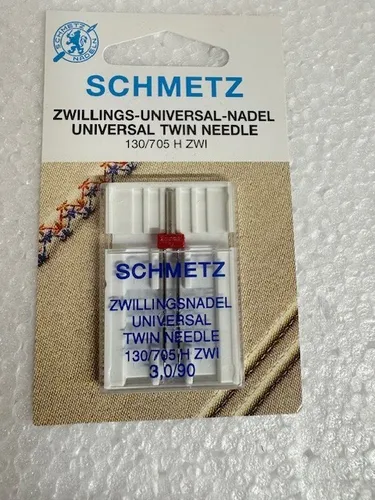 Zwillingsnadel Schmetz Stärke 90 - Nadelabstand 3 mm Flachkolben 1