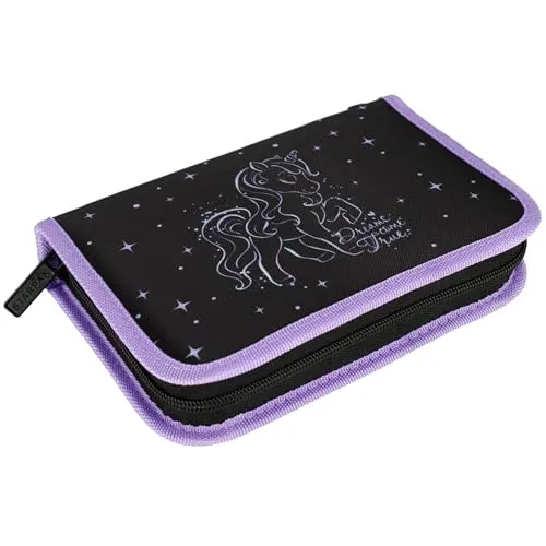 sarcia.eu Einhorn Zwei-Klappen-Federtasche mit Zubehör, Federtasche für Mädchen