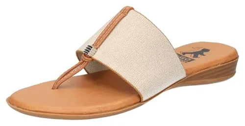 2Go Fashion Damen 8214-702 Flache Sandale, beige, 42 EU - Wanderschuhe mit elastischem Riemchen und weichem Fußbett für hohen Tragekomfort bei Outdoor-Aktivitäten.