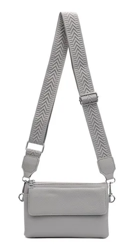 ITALYSHOP24 Geldbörse Damen Umhängetasche CrossBody Brieftasche Geldbörse Handytasche Reise (Tasche mit einem breitem Muster Stoffgurt/Umhängeband), Bodybag Cross Bag Schmucktasche Brieftasche Clutch Abendtasche