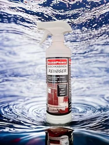 CleanPrince Duschkabinenreiniger 0,5 Liter | entfernt Kalk und Ablagerungen Dusche Bad Sanitär Duschkabinen Reiniger