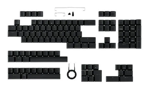 ASUS ROG PBT Doubleshot Keycap Set - Robuste PBT-Tastenkappen mit einzigartiger ROG-Beschriftung für stylische Beleuchtung und optimierte Schafthöhe, Mehrfarbig, Einheitsgröße