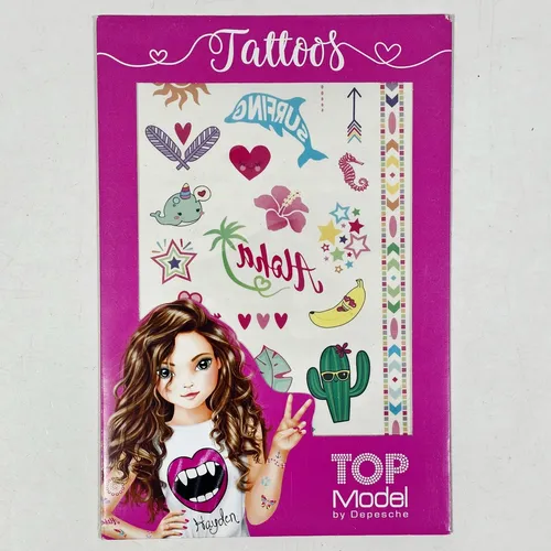 TOP MODEL by Depesche TATTOOS Surfing Aloha Hayden BFF Love Holiday Einhorn Star