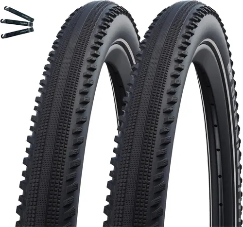 Schwalbe Fahrradreifen Hurricane Performance DD RaceGuard E-50 ADDIX 29x2.40 - Allrounder für leichtes Gelände mit modernem Profildesign. Geringer Rollwiderstand und viel Grip für sicheres Fahren auf Waldwegen. Inklusive 2 maxxi4you Reifenheber.