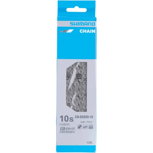 Shimano E-Bike-Kette CN-E6090 10-Fach - Fahrradketten mit 138 Gliedern, kompatibel zu Shimano, SRAM & Campagnolo, ideal für 10-fach Schaltungen und bietet hohe Zuverlässigkeit für E-Bikes.