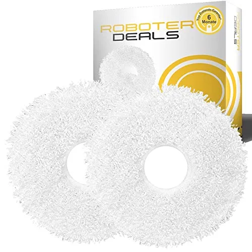 Roboter Deals - Wischpads, Ersatzpads, Mop (2 Stück) für Ecovacs Deebot X1 Omni u. X1 Turbo Staubsaugroboter. 100% geprüfte Passgenauigkeit, dichtes Mikrofaser, saubere Nähte, hohe Qualität.