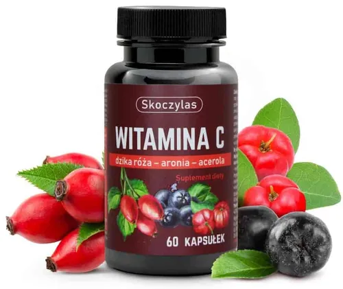 Skoczylas Witamina C Trio Dzika Róża + Aronia + Acerola, 60 kapsułek