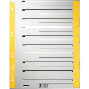 Leitz Trennblätter 1652-30-15, A4, grau / gelb, 230g/m² Karton, 25 Stück