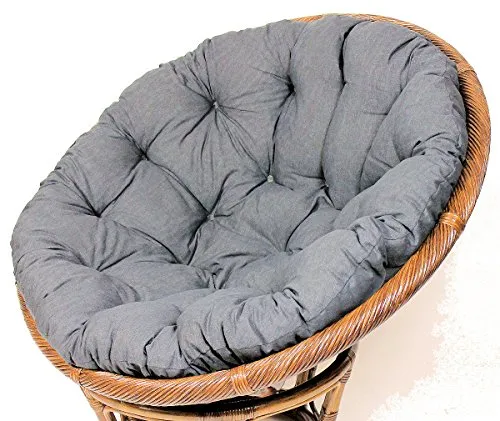 Rattani - Polster für Papasansessel, Auflage, Ersatzpolster Papasan D 110 cm, Stoff Loneta anthrazit, Made in EU