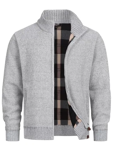Indicode Herren INFilion Strickjacke mit Stehkragen und Reißverschluss | Bequemer Cardigan für Männer Grey Mix, XXL - Stylische Strickjacke im Regular Fit mit weichem Fleecefutter für angenehme Wärme. Ideal für kalte Tage und vielseitig kombinierbar. Hochwertige Verarbeitung und umweltfreundlicher Versand.