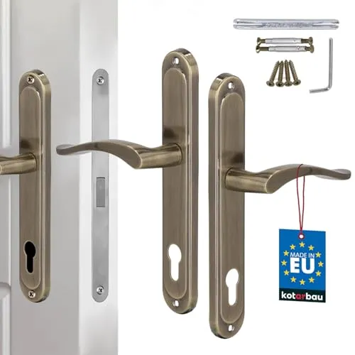 KOTARBAU® Türgriff Innentüren PZ Türklinke 90 mm Patina Türgriffe Langschild Türdrückergarnitur Zimmertürschloss Türbeschlag für Innentüren Türschloss Drückergarnitur mit Zylindereinsatz Classic