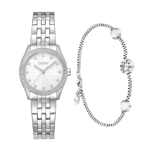 DKNY Set Quarz Damenuhr Logo inkl. Edelstahlarmband von DKNY