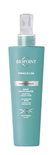 Biopoint Miracle Liss Haarspray ohne Spülen, 72 Stunden, Anti-Frizz, macht das Glätten einfach und schnell, verleiht dem Haar Weichheit und Leichtigkeit, 200 ml