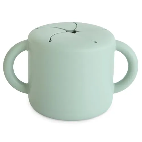 mushie Snackbecher Silikon | Brotdose für Unterwegs | Auslaufsicher & Spülmaschinenfest | Sichere, Hochwertige & Langlebige Erstausstattung Snackbox für Kleinkinder Jungs & Mädchen | Cambridge Blue