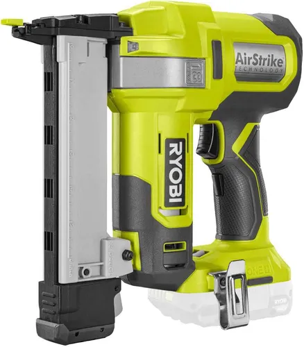 RYOBI 18 V ONE+ Akku-Tacker R18GS18-0 - Tacker für Klammern 5,5-6,1 mm, ideal für präzises Arbeiten in engen Räumen; Teil des vielseitigen 18 V ONE+ Systems von RYOBI ohne laufende Kosten durch AirStrike-Technologie.