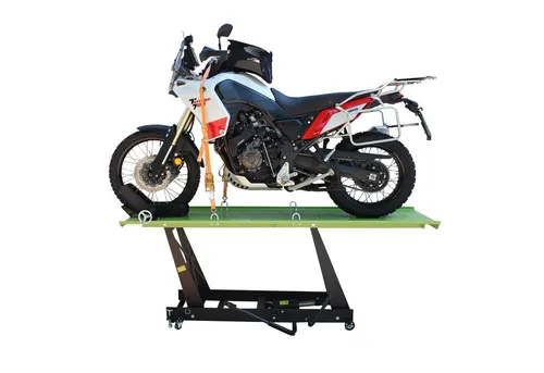 TRUTZHOLM Hydraulikheber Motorradhebebühne 450 kg - Werkstatteinrichtung mit einer maximalen Tragfähigkeit von 450 kg, bietet eine hydraulische Hubhöhe von bis zu 84 cm für komfortables Arbeiten an Motorrädern.