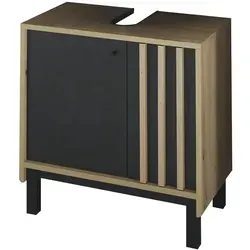 Waschbeckenunterschrank Vogelstangsee, schwarz - Schränke - Badschränke - Waschbeckenunterschränke, hochwertiger Materialmix für Langlebigkeit und modernes Design, Maße: B: 60 cm, H: 60 cm, T: 36 cm.