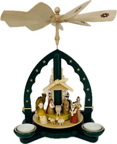 Richard Glaesser Weihnachtspyramide Christi Geburt grün