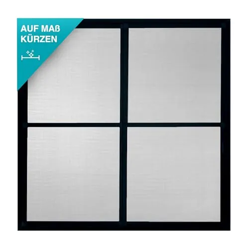 APANA Fliegengitter Schiebetür 240x240 cm – anthrazit - Fliegengitter für große Türen, einfacher Montage ohne Bohren, zuschneidbar und stabiler Aluminiumrahmen für optimalen Insektenschutz.