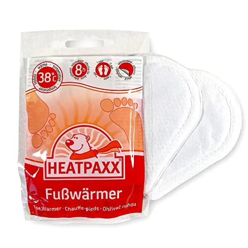 HeatPaxx Fußwärmer/Zehenwärmer - 1 Paar - Handwärmer für kalte Füße, bis zu 8 Stunden Wärme durch natürlichen Oxidationsprozess, leicht und diskret für jede Schuhgröße.